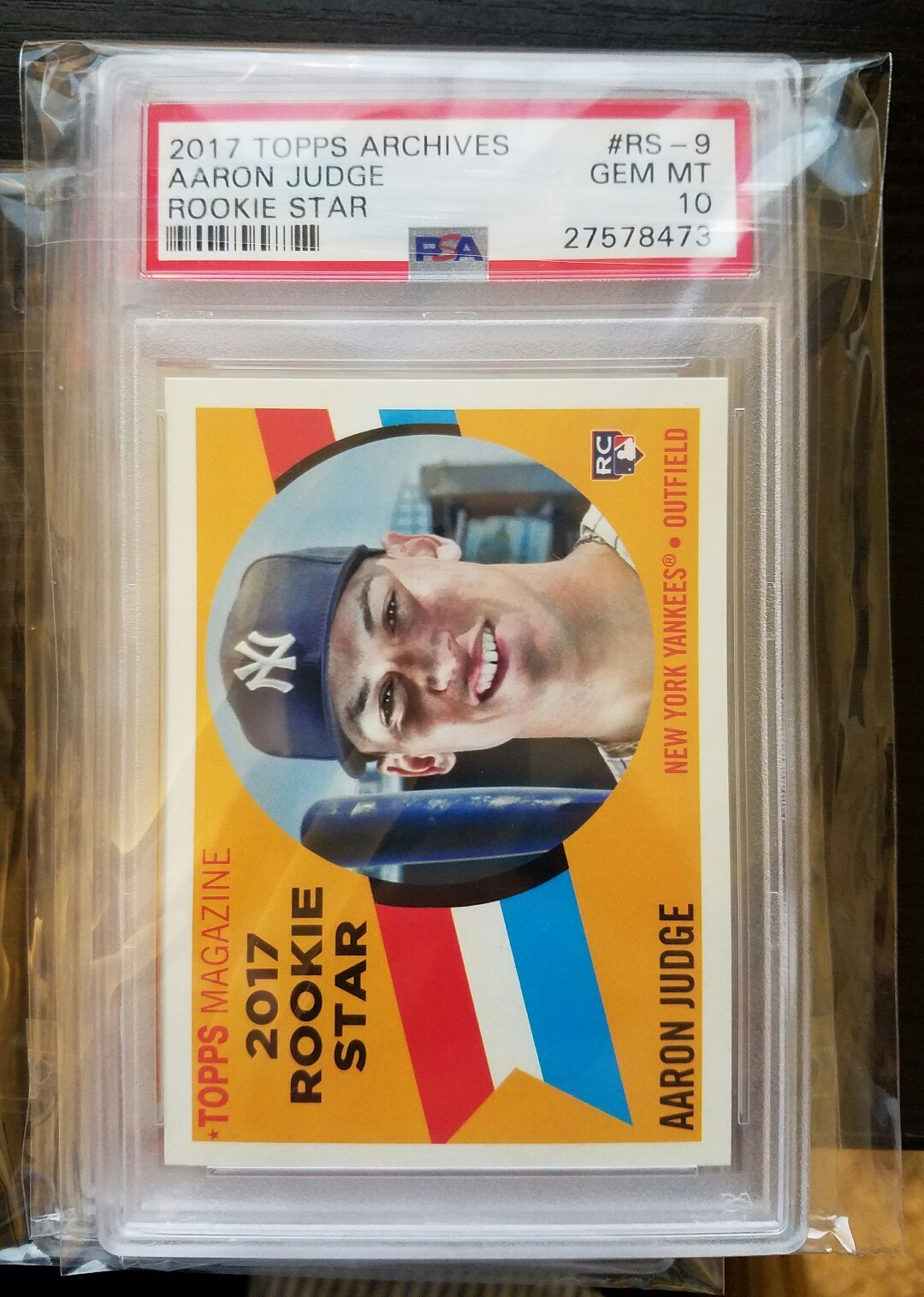 2017 Topps Archives Rookie Stars Aaron Judge PSA 10 Gem MINT Yankees RC ROOKIE 
