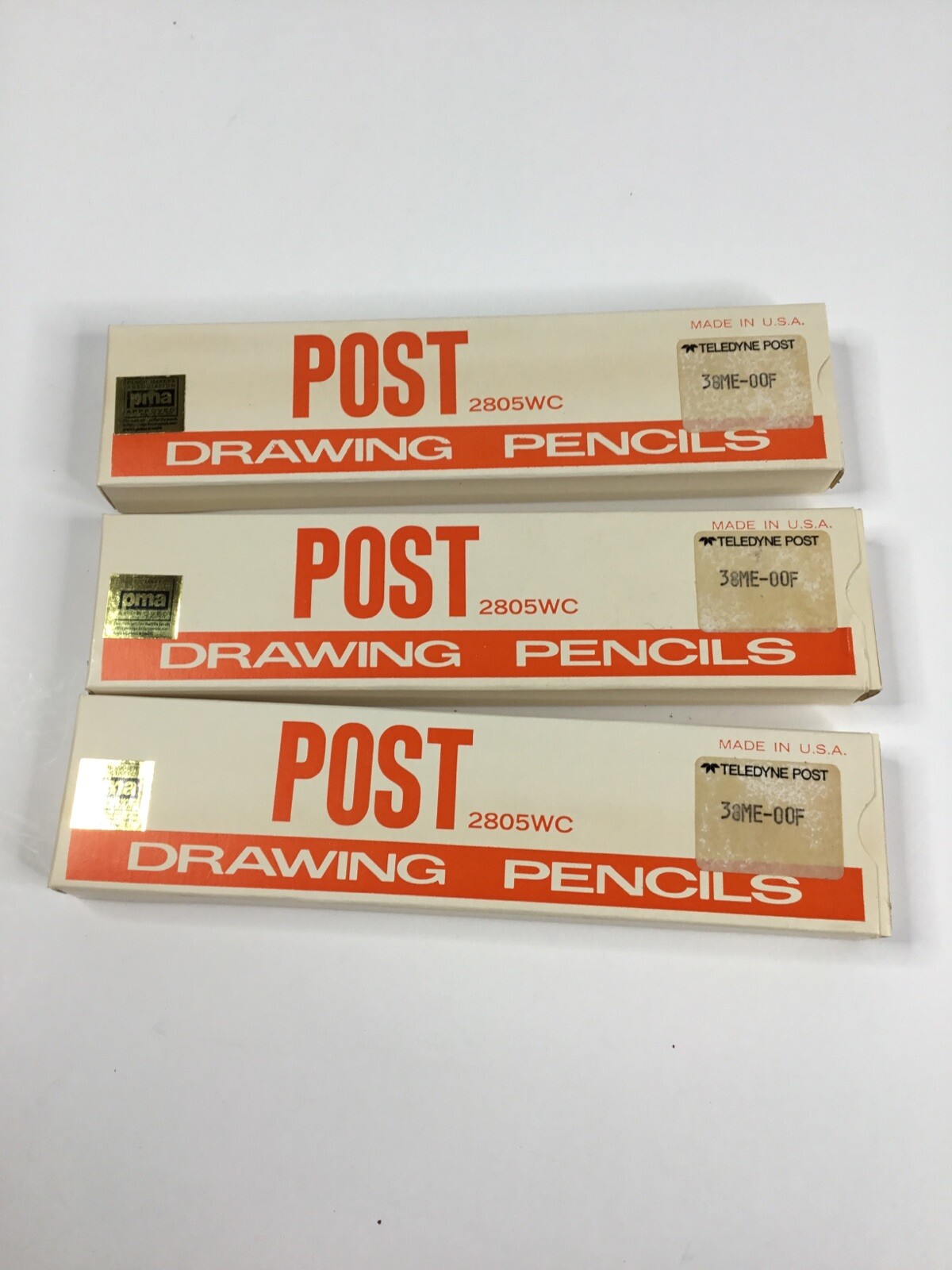 36 Total Post Drawing Pencils 2805WC Made In USA F Degree Corona Red Ships Asap