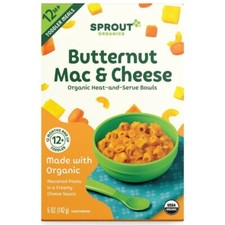 SPROUT ORGANICS TODDLER FOOD SNACK BUTTERNUT MACARONI AND CHEESE 5 OZ EACH 1 