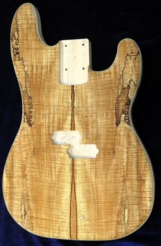 Flamed Spalted Maple Top/ Cottonwood P-Bass style body 4lbs 7oz  #3405