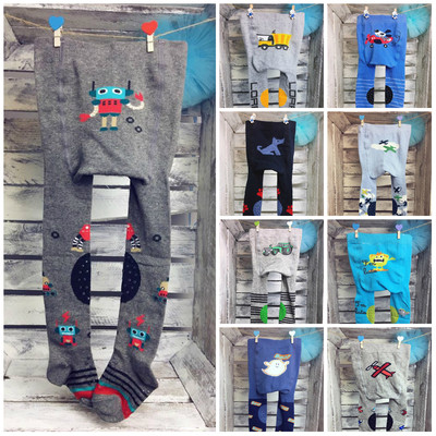  Baby Junge Baumwolle Strumpfhose doppelt rutschfest ABS Sohle kriechend Knie RA-25@
