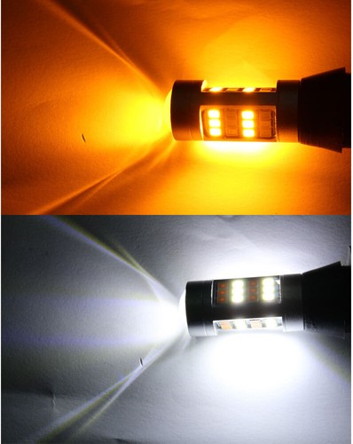 2pcs 7440 LED Switchback Amber White Turn Signal Light Bulb For 15-19 Ford F-150 - Picture 3 of 11