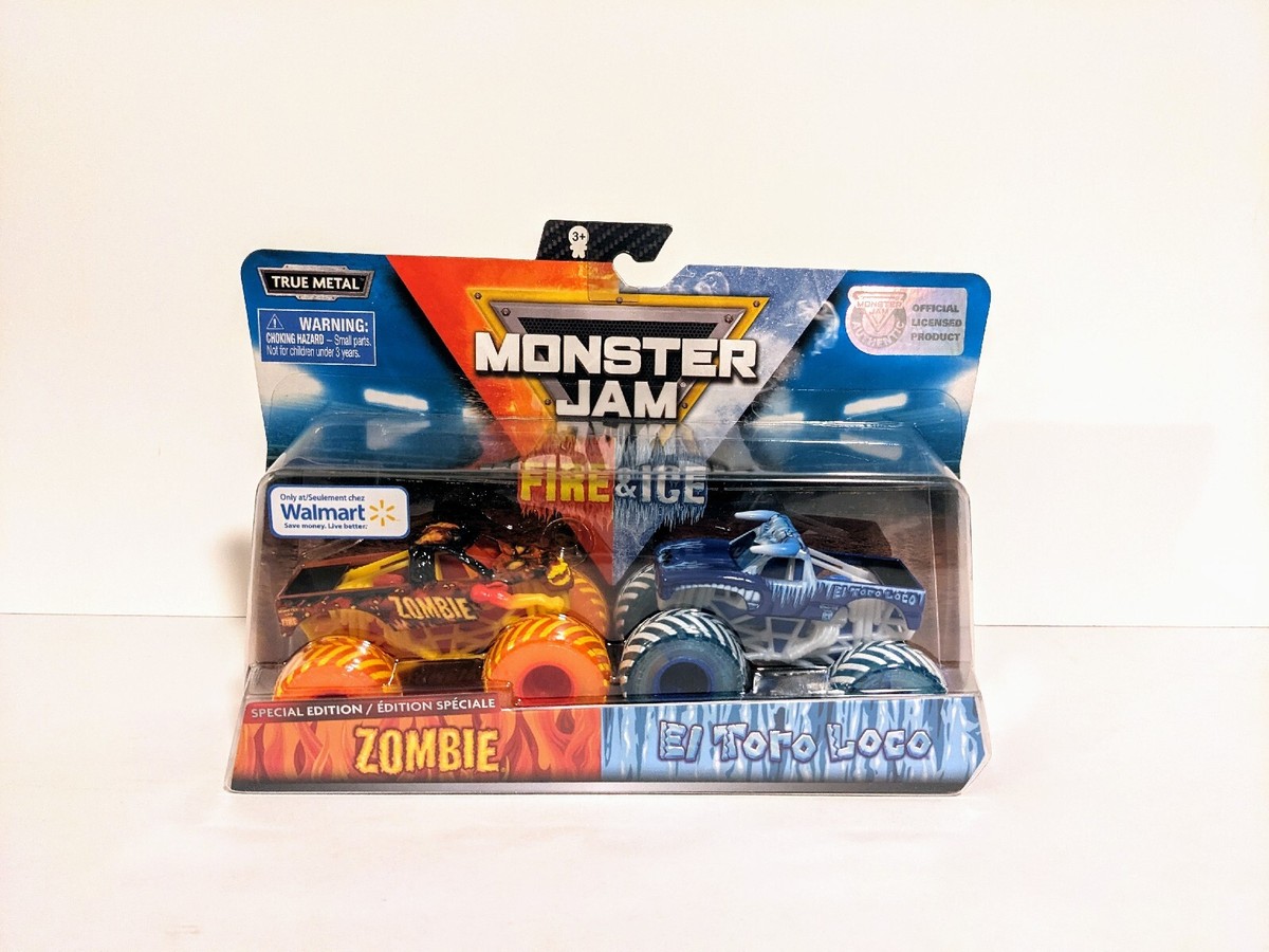 Monster Jam Fire And Ice Zombie And El Toro Loco Walmart Special