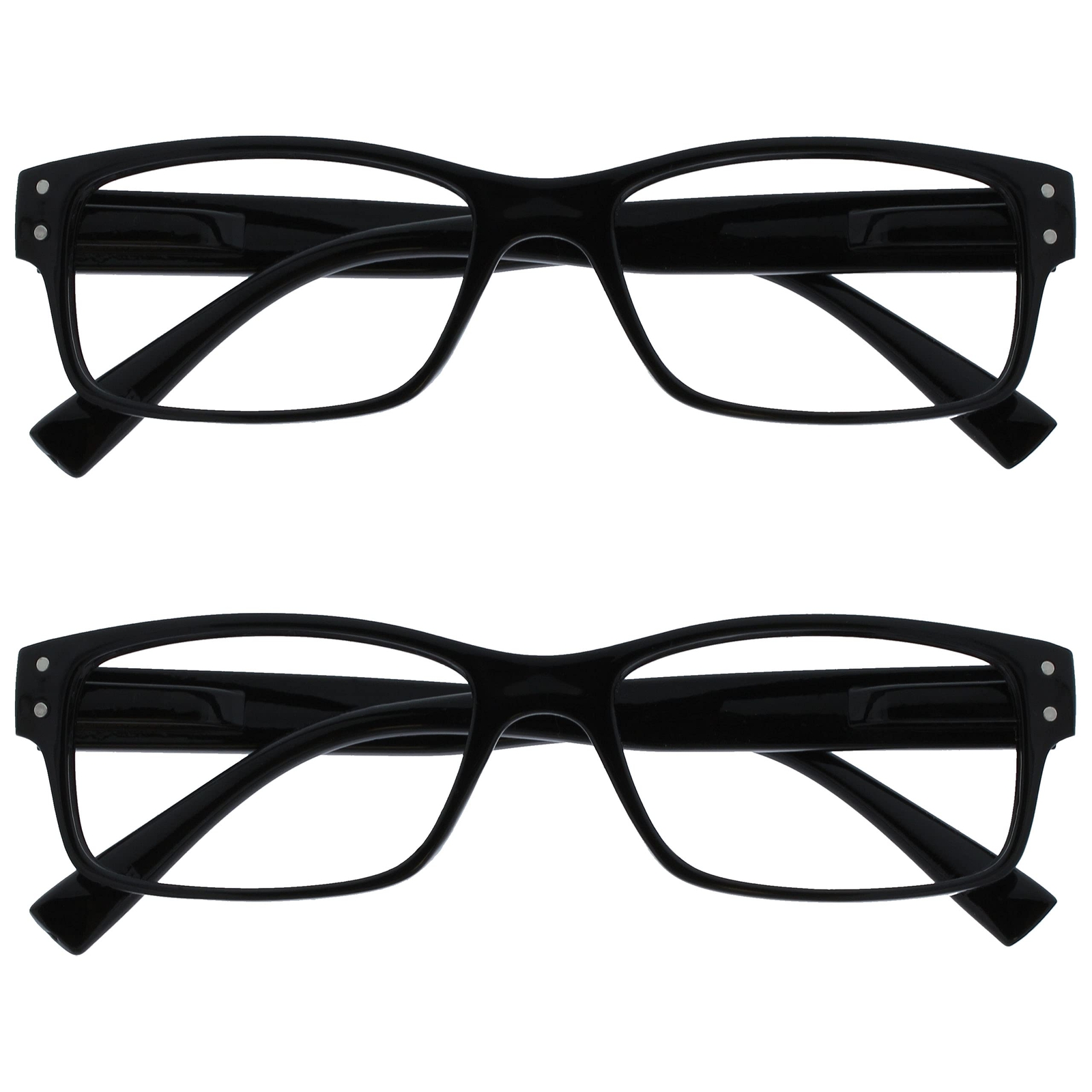 The Reading Glasses Company 2 Pacco Uomo Nero Grande Stile Designer (G9w)