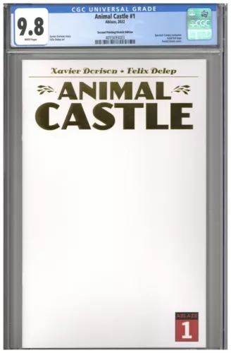 Animal Castle 1 CGC 9.8 2nd Second Printing Sketch Edition Gold Foil Part Blank