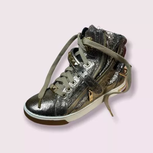 Michael Kors Women s Gold Glam Stud Side Zip High Top Sneakers