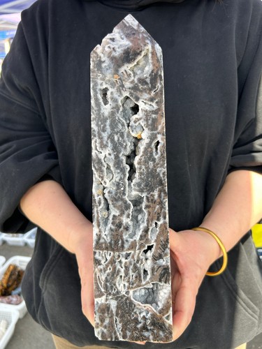 6lb Natural Sphalerite Druzy Mineral Sparkling Quartz Crystall Point Tower - Picture 2 of 14