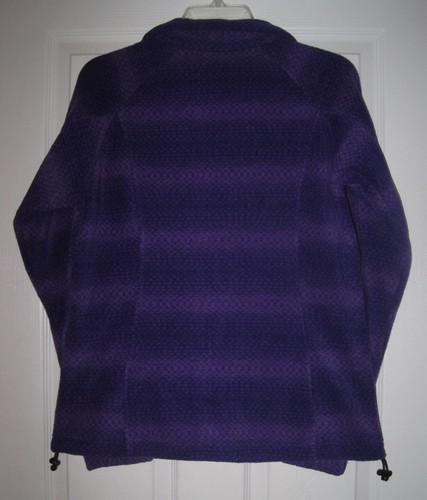 COLUMBIA TWO TONE PURPLE PRINT FLEECE M ZIP UP JACKET COAT EUC - Picture 5 of 6