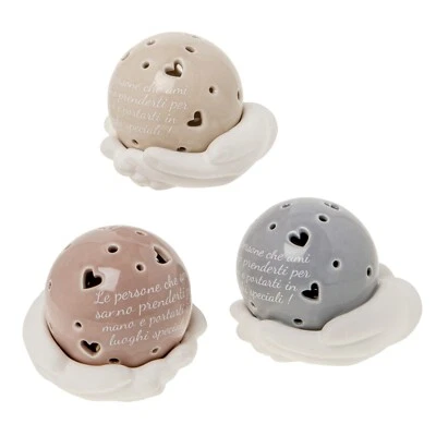 BOMBONIERE MATRIMONIO CRESIMA COMUNIONE SFERA LUCE LED PORCELLANA