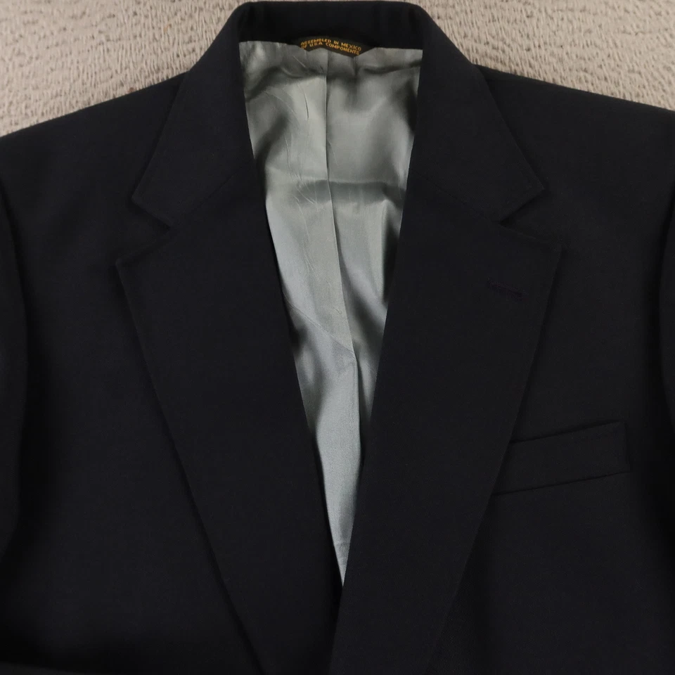 Chaqueta de Colección Hopsack M Azul Poliéster Lana Blazer Abrigo Deportivo Botones con Cresta 40R Foto 2 de 4