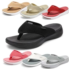 Womens Flip Flops Arch Support Soft Cushion Thong Sandals Summer Beach Slippers