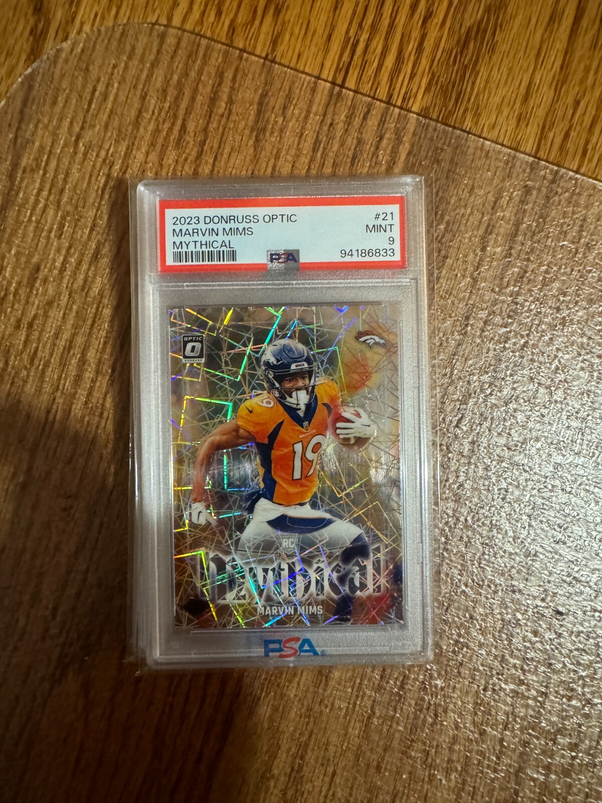 2023 Panini Donruss Optic Marvin Mims Mythical Case Hit SP RC PSA 9