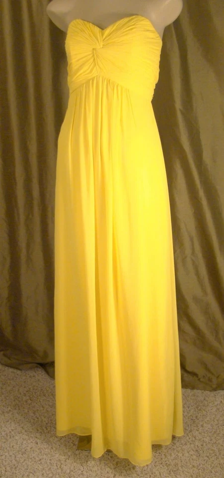 Vestido de graduación After Six sin tirantes Empire Citrus talla 8 para damas de honor 6694 Foto 4 de 4