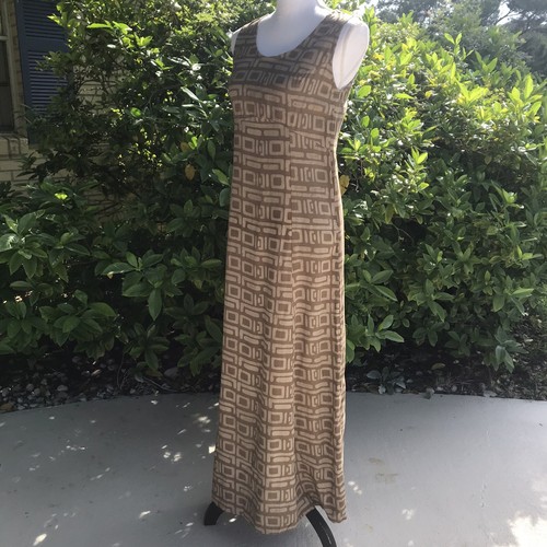 Maxi abito vintage nuovo con etichette fatto a mano unico nel suo genere senza maniche zip posteriore taglia media NOS - Foto 2 di 8