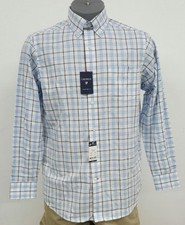 Daniel Cremieux Classics White Blue Plaid Button L/S Men's Shirt NWT 79.50 M L