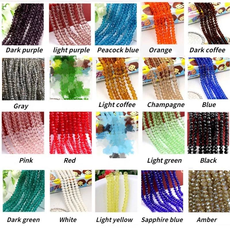 10PCS Crystal Glass Faceted Rondelle Loose Beads Spacer Bead Crafts DIY Material - Image 3 of 3