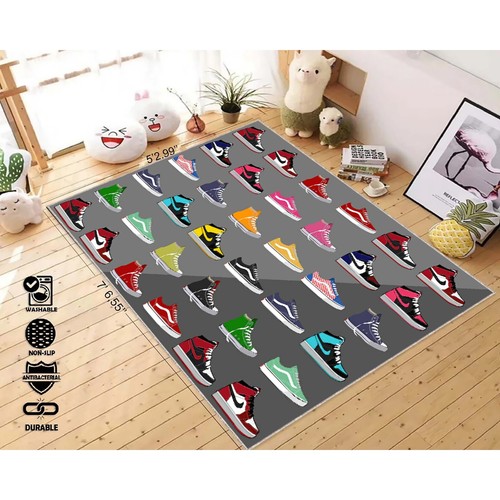 Just-Do-It Vintage Shoes Rug, Popular Shoes Rug, Shoes Mat, Shoes Room Mat - Picture 3 of 10
