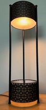Lámpara cilíndrica colgante de metal vintage años 50 jardinera MCM iluminación atómica de mediados de siglo