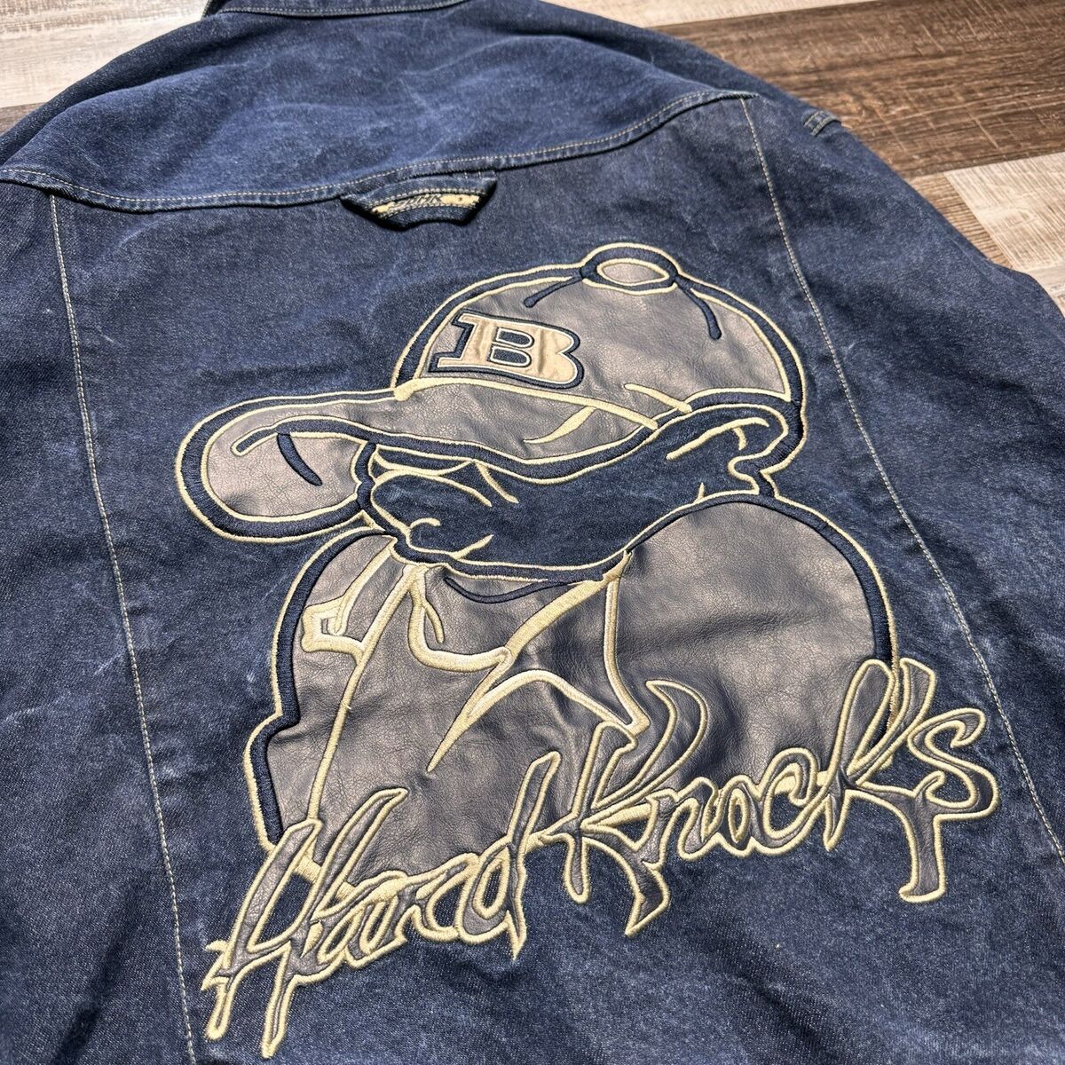 School Of Hard Knocks SOHK Denim Jean Jacket Mens M Vintage School Of Hard Knocks SOHK Denim Jean Jacket Mens M Vintage