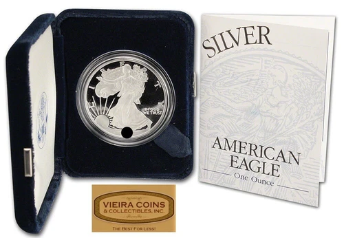 2001-W American Silver Proof Eagle $1, 1 oz .999 Silver, BOX & COA -#C1