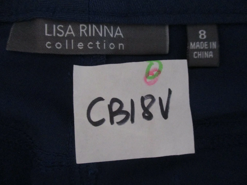 New Lisa Rinna Collection Pants Slim Navy Blue Sz 8 Stretch A264570 Womens CB18V - Image 3 of 4