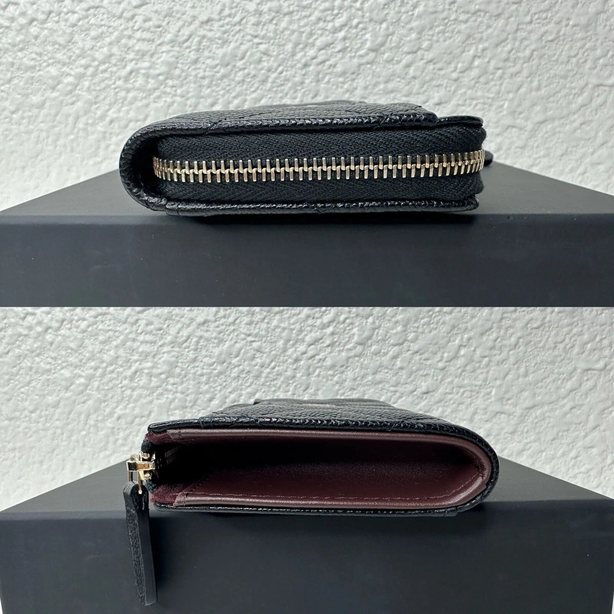 NWT 23S Chanel Classic Zipped Card Holder Wallet Caviar Black with Gold Hardware