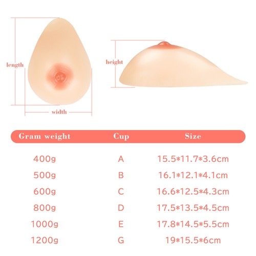 Silicone Teardrop Breast Forms Fake Boobs Bra Enhancers C-H Cup Crossdresser Cos - Picture 6 of 10