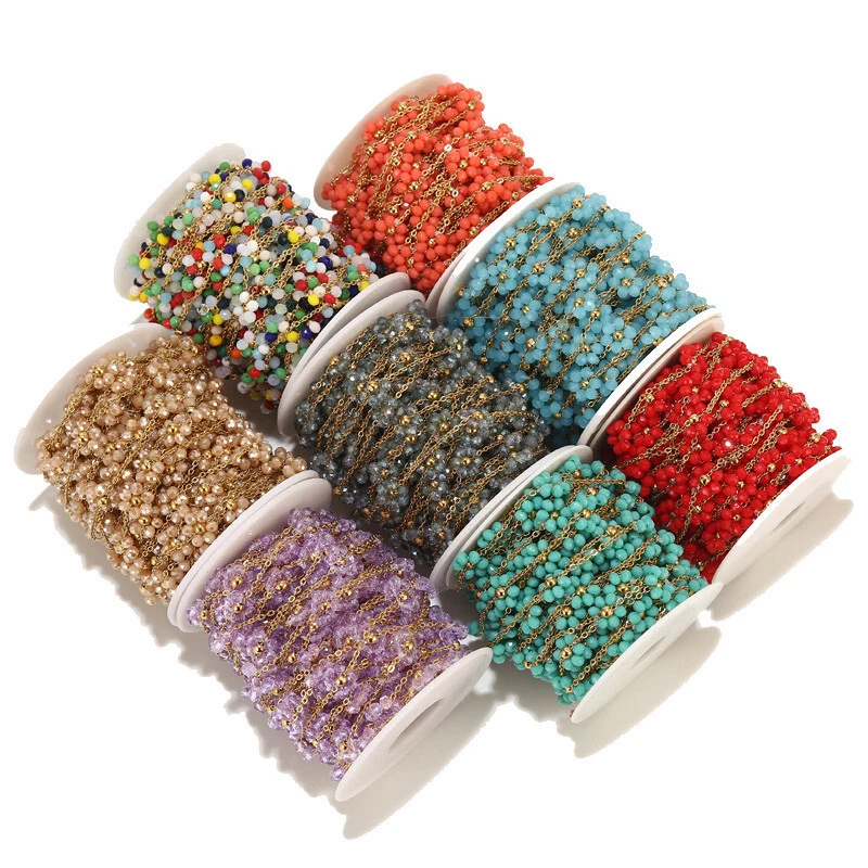 2 метра цепи из нержавеющей стали с бисером цветок ромашки для изготовления ожерелий ювелирных изделий - Изображение 3 из 4