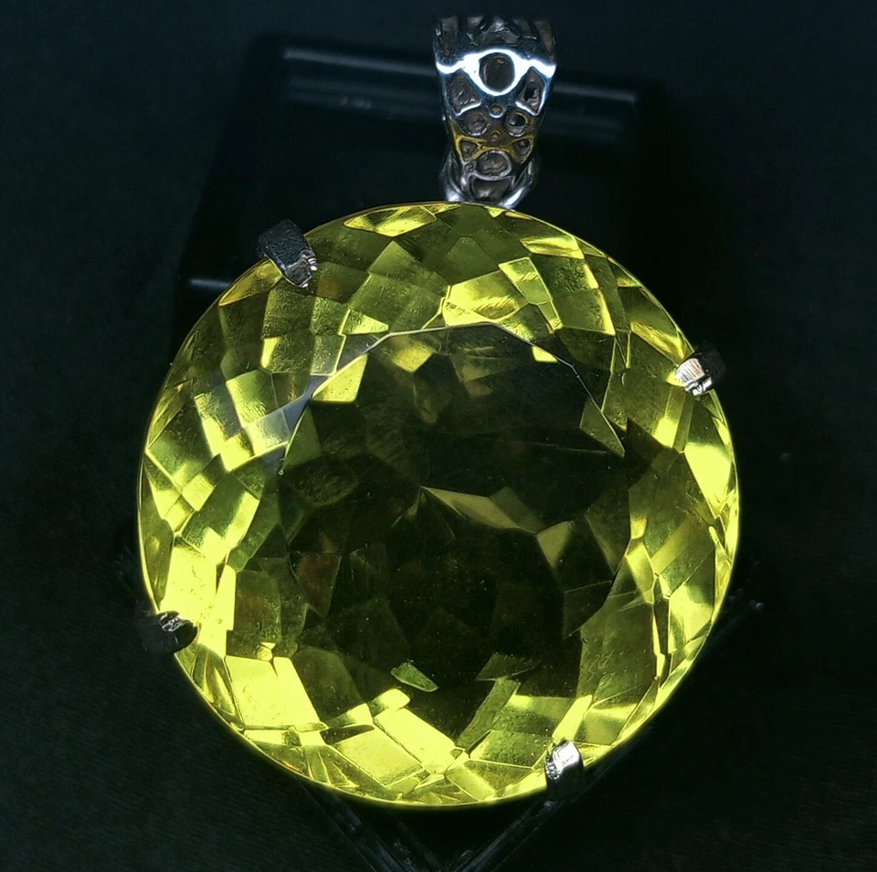 Colgante natural de topacio amarillo corte redondo 138,75 quilates piedras preciosas sueltas certificado por EGL Foto 3 de 4