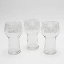 Vintage Pepsi Cola Drinking Glasses White Logo 6” Retro Fountain Soda Set of 3