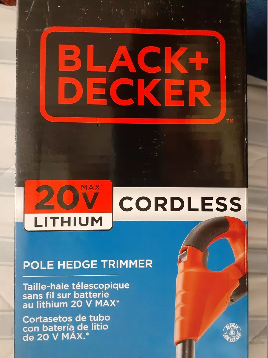 BLACK+DECKER LPHT120 20V MAX Lithium-Ion 18 Cordless Pole Hedge Trimmer 