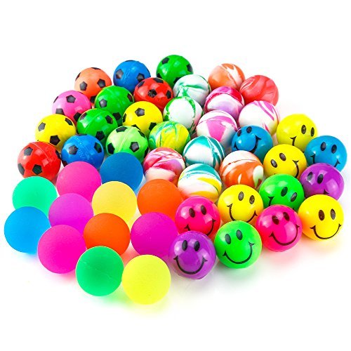 Biging 48 Pieces 4 Style 25mm Bouncy Balls Bulk Set Include Mixed