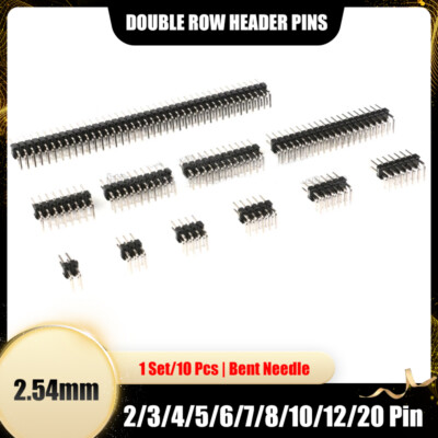 2.54mm Raster Kupfer Header Pins Stiftleisten Doppelreihen 2/3/4/5/6/7-20 Pin
