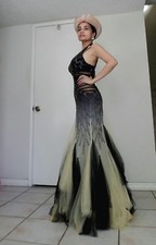 Jasz haute Couture Beaded Luxury Black Yellow prom Dress Sherri Hill sz2 Dress 