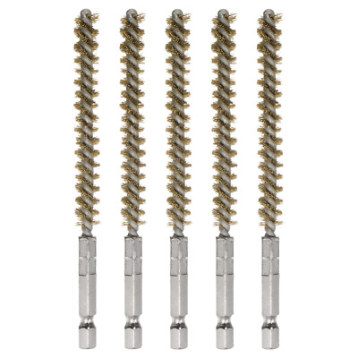 5stk Bohrbürste Messing, 8 mm Durchmesser, Reinigungsbürste gedrehtem Bronze-Dra