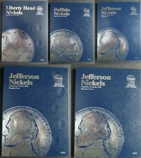 Set of 5 Whitman Buffalo Jefferson Nickel Coin Folders Number 1-4 1883-2025 Book