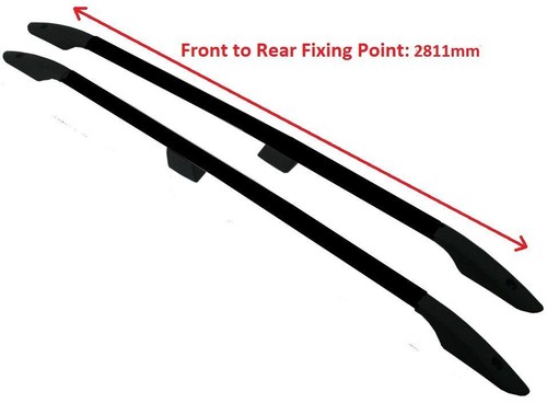 Roof Rack Rails To Fit Mercedes Vito Viano Van 2014+ ELWB Aluminium Steel BLACK - Picture 4 of 5