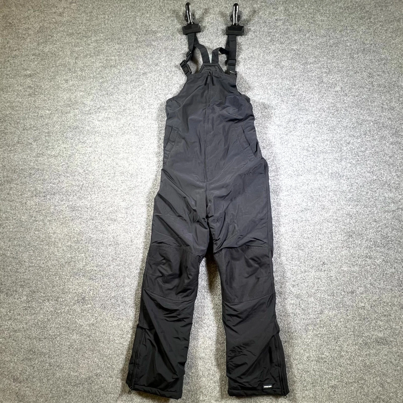 Lands' End Snow Bib Overall Women's 16 Black Nylon Hiking Skiing Climbing Winter