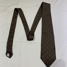John Weitz Mens Neck Tie Brown Paisley 56.5  Long 3.5  Wide