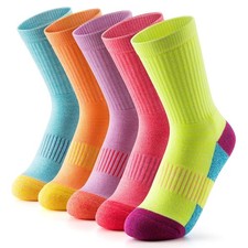 Gonii Women Socks Hiking Running Thick Cushion Athletic Crew Socks 5-Pair 5-9