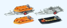 PREISER 3 Schlauchboote und 2 Anhänger 1:87 Bausatz H0 17312
