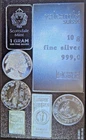 16Grams of Silver--Valcambi 10 Gram Silver Bar & 6-1Grams---16 Grams of Silver--