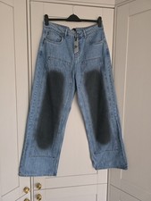 BPM Mens Unisex Baggy Jeans Y2k Oil Spill Turbo Style Waist 34 Womens 16