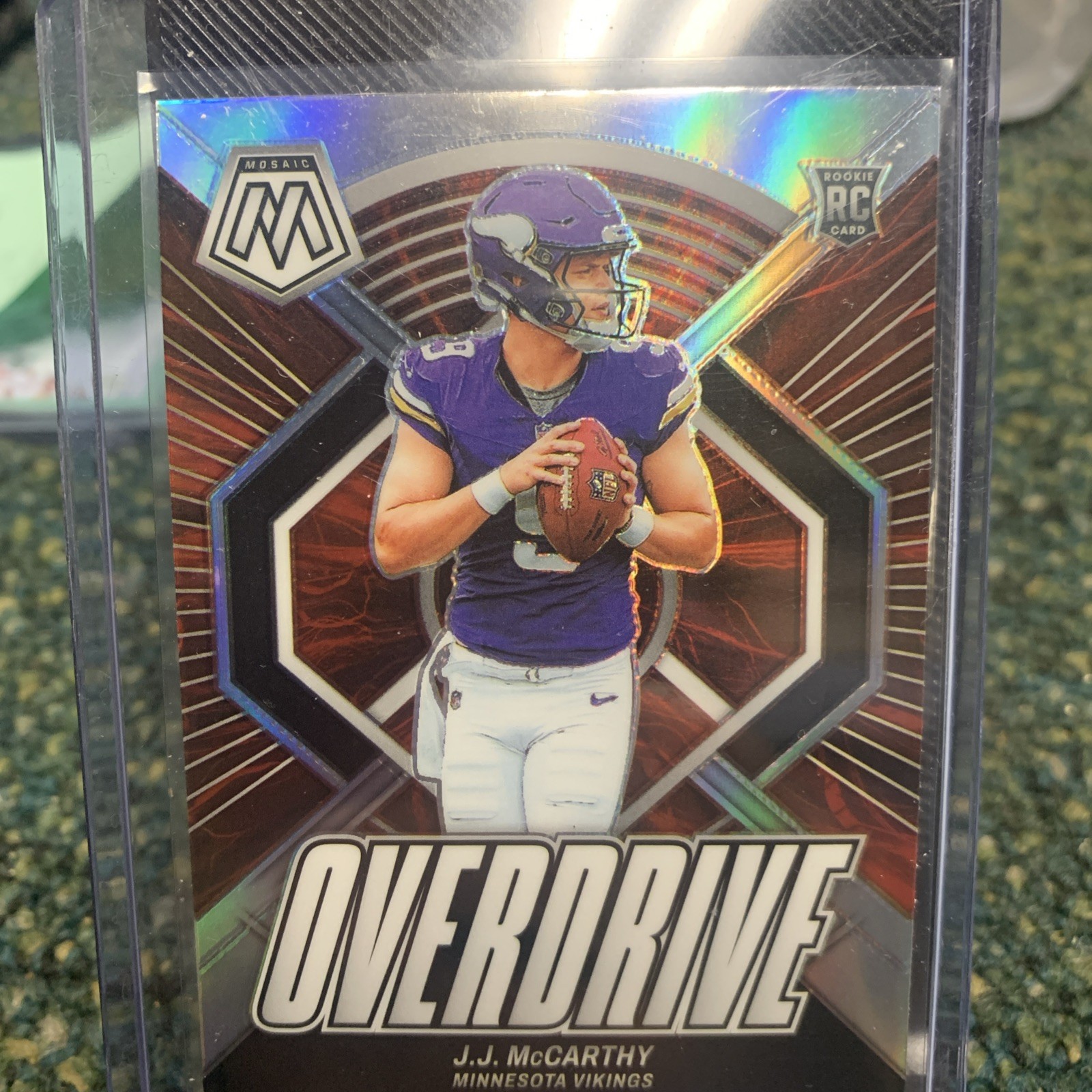 2024 Panini Mosaic J.J. McCarthy Rookie RC Overdrive Silver Prizm Vikings F877