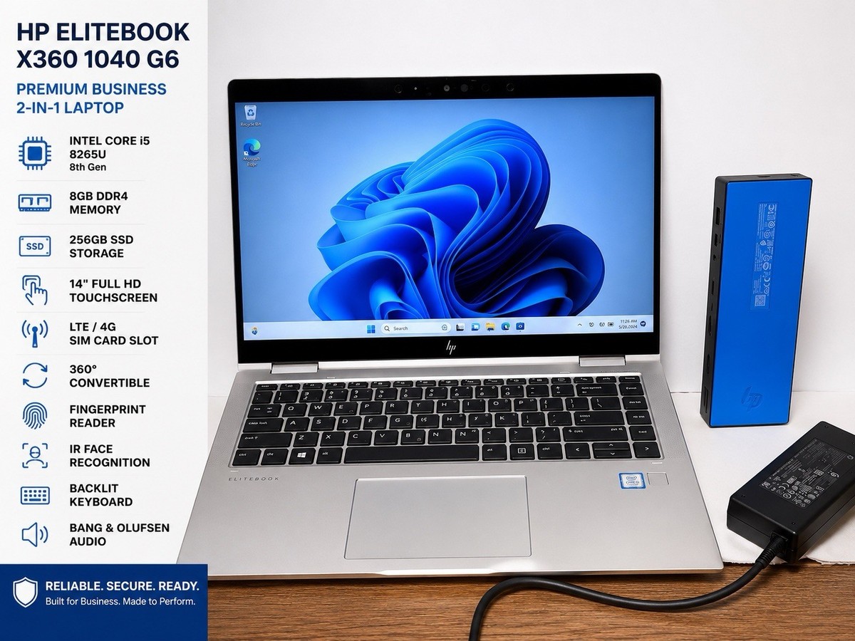 その他ノートPC本体 HP Elitebook X360 1040 G6. Core i5-8265U HP EliteBook x360 1040 G6 i5-8265U 8GB 256GB Touch LTE Win11 +Dock