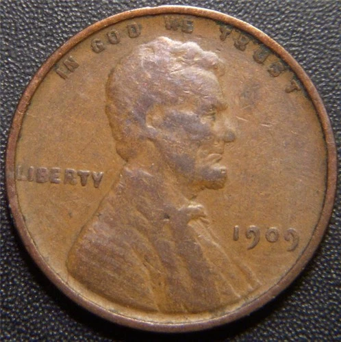1909 Lincoln Cent - Partial Ear and Some Details Show on the Stalks
