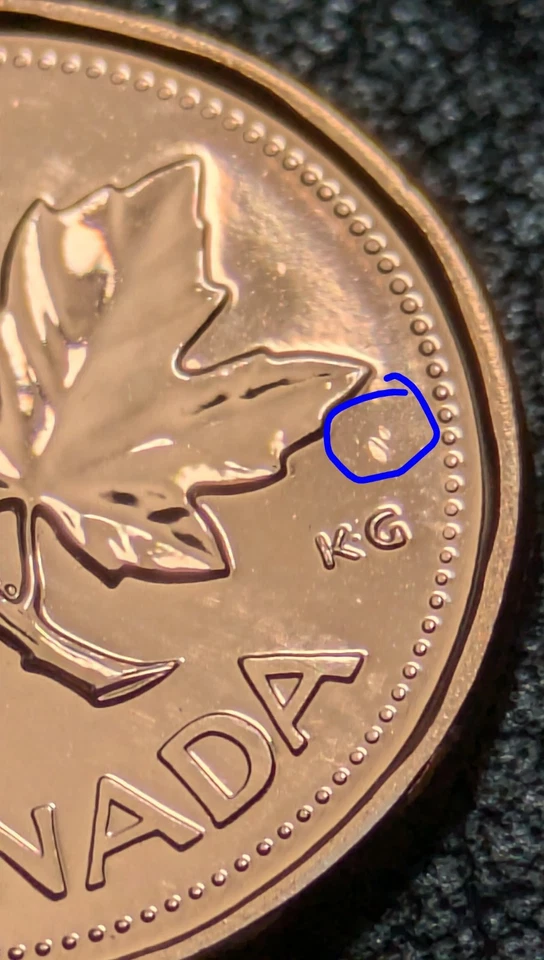 1987 1c Canada Cent Bu Proof Like Die Crack Error Mint Error Uncirculated + - Image 3 of 4