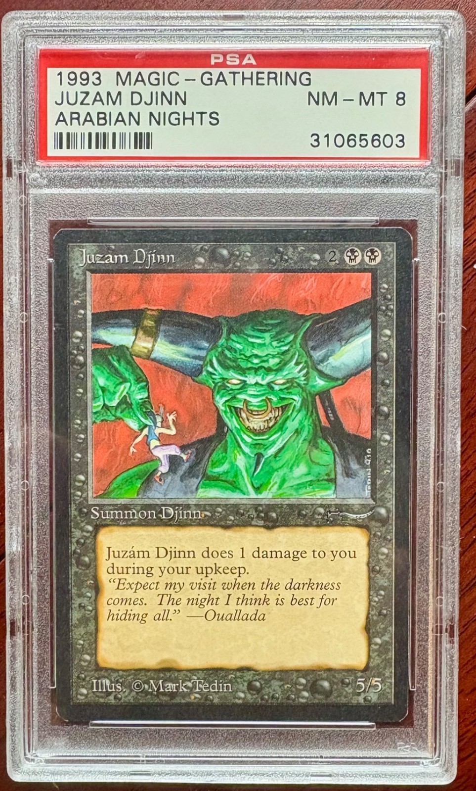MTG Juzam Djinn - PSA 8 NM - 1993 Arabian Nights