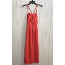 Michael Kors Geranium Coral Orange Sleeveless Midi Dress Small NWOT