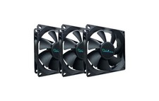 Apevia AF38S-BK 80mm 4pin Molex 3pin Motherboard Silent Black Case Fan 3-pk